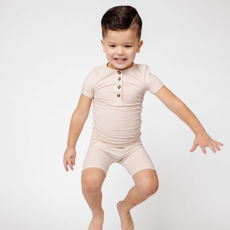 Lou Lou and Company Ribbed Shortie Set - Cove