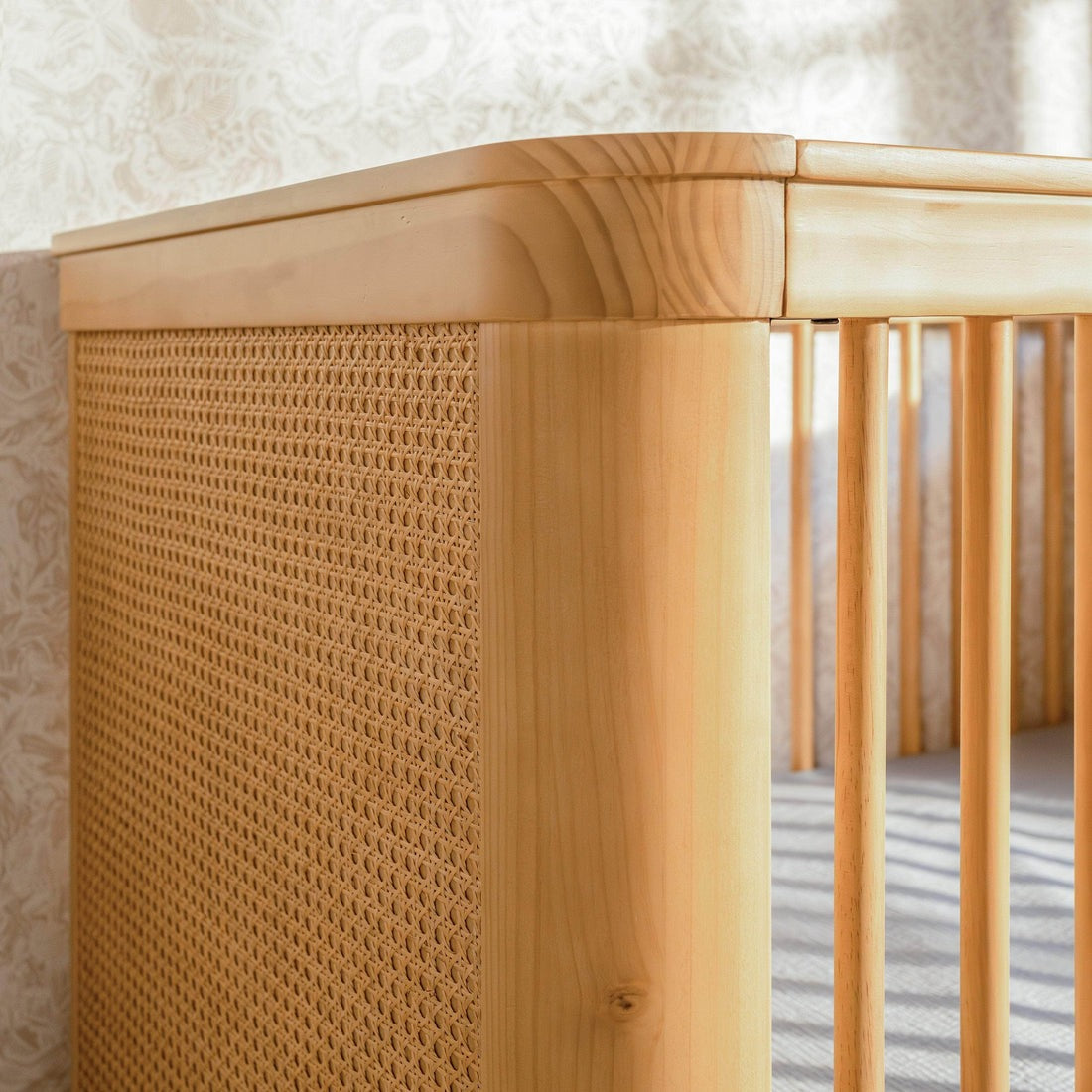 Namesake Marin with Cane 3-in-1 Convertible Crib - Honey and Honey Cane