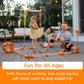 Three kids play outside with Fat Brain Toys Air Toobz