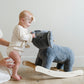 Little girl plays with Saranoni Stuffed Animal Rocker - Elephant