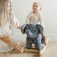 Little girl rides Saranoni Stuffed Animal Rocker - Elephant