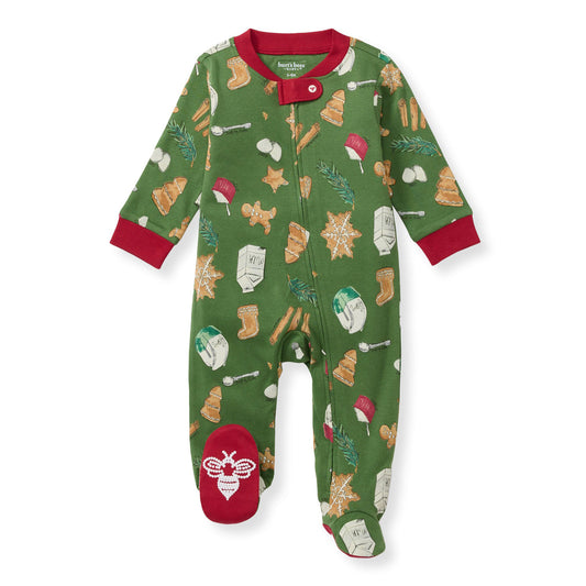 Burt's Bees Pajamas - Holiday Cookies - Dark Jade