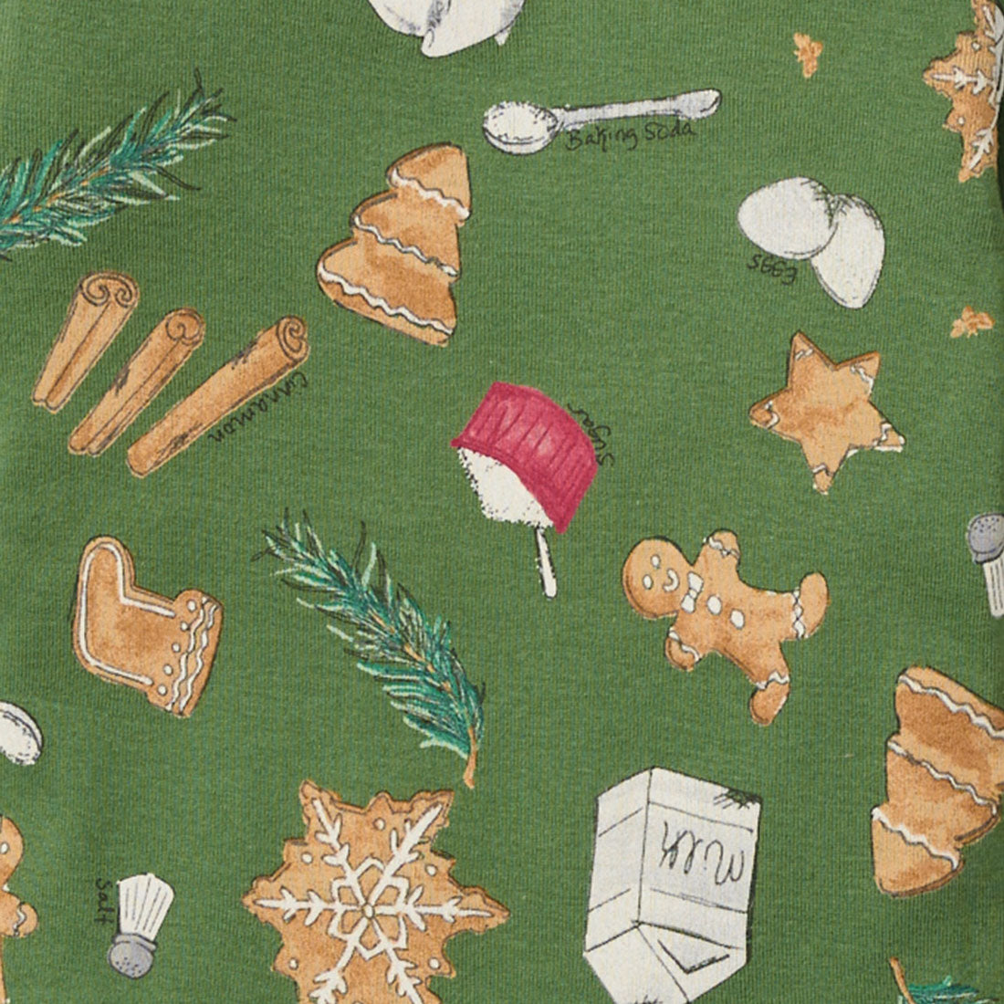 Burt's Bees Pajamas - Holiday Cookies - Dark Jade