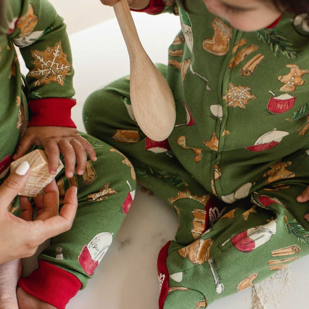 Burt's Bees Pajamas - Holiday Cookies - Dark Jade