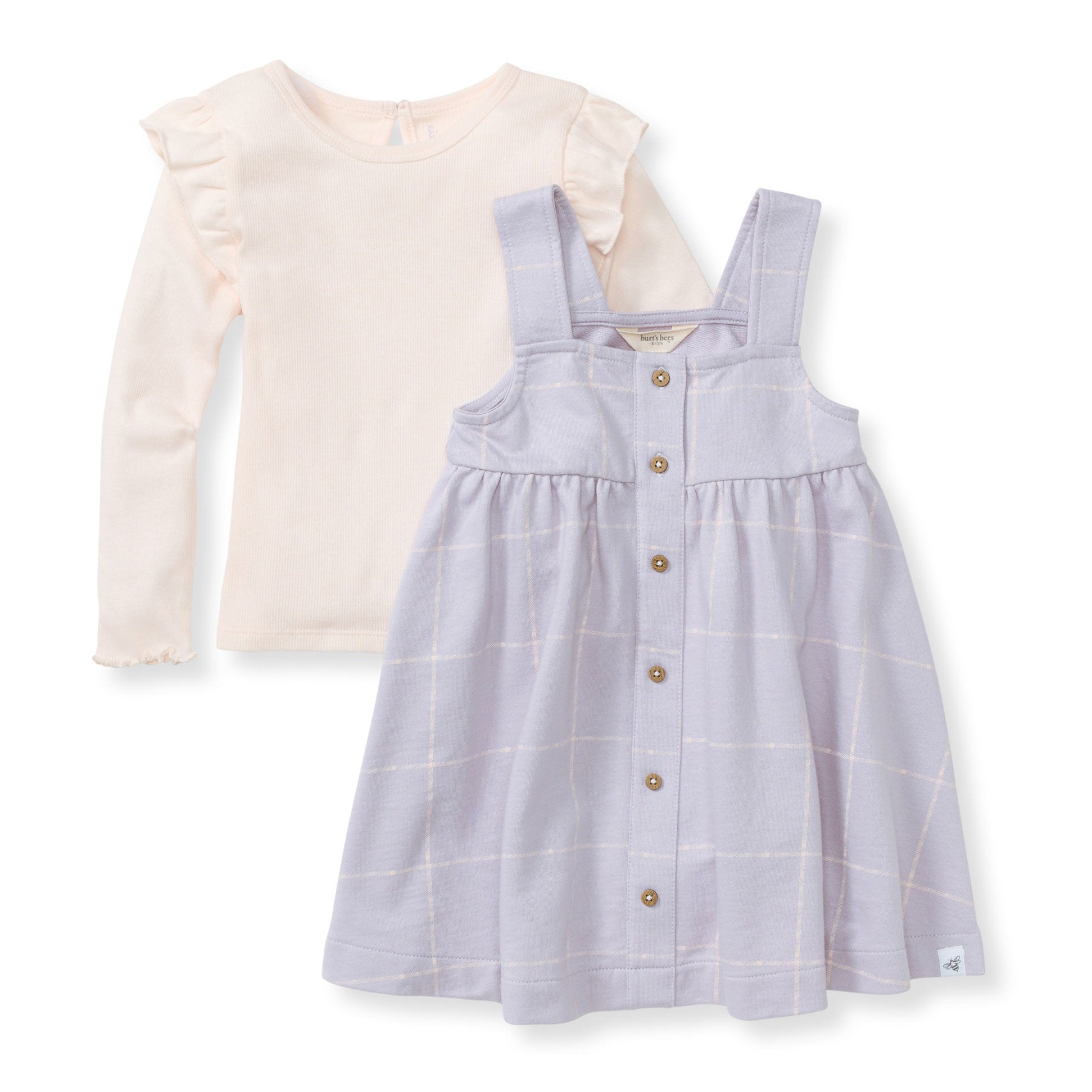 Burt's Bees Top and Dress Set - Window Plaid - Flowering Lilac