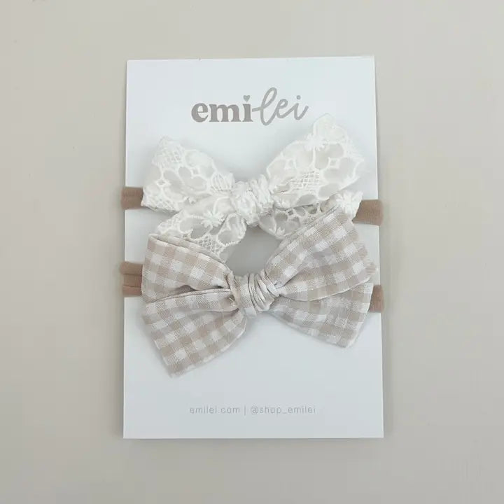 Emi Lei Nylon Stretchy Bow Headband Set