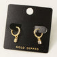 Fame Gold Dipped Mini Rhinestone Huggie Earrings