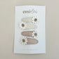 Emi Lei Fabric Hair Clip Snap Barrettes - Set of 4