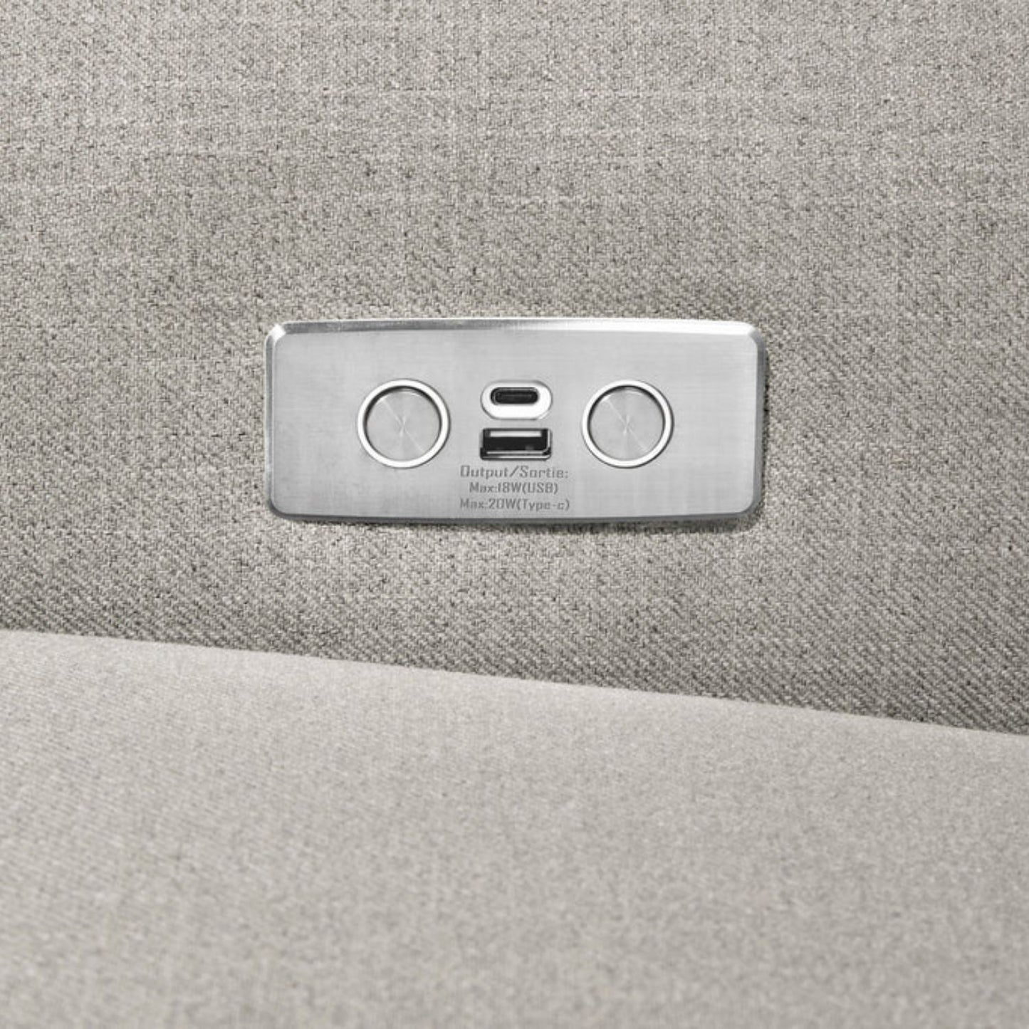 Monogram by Namesake Monroe Pillowback Power Recliner (Franklin and Ben) - Performance Grey Eco Twill