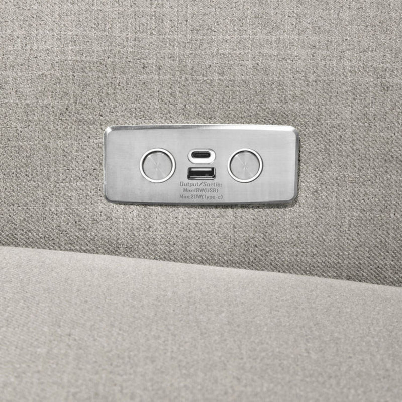 Monogram by Namesake Monroe Pillowback Power Recliner (Franklin and Ben) - Performance Grey Eco Twill