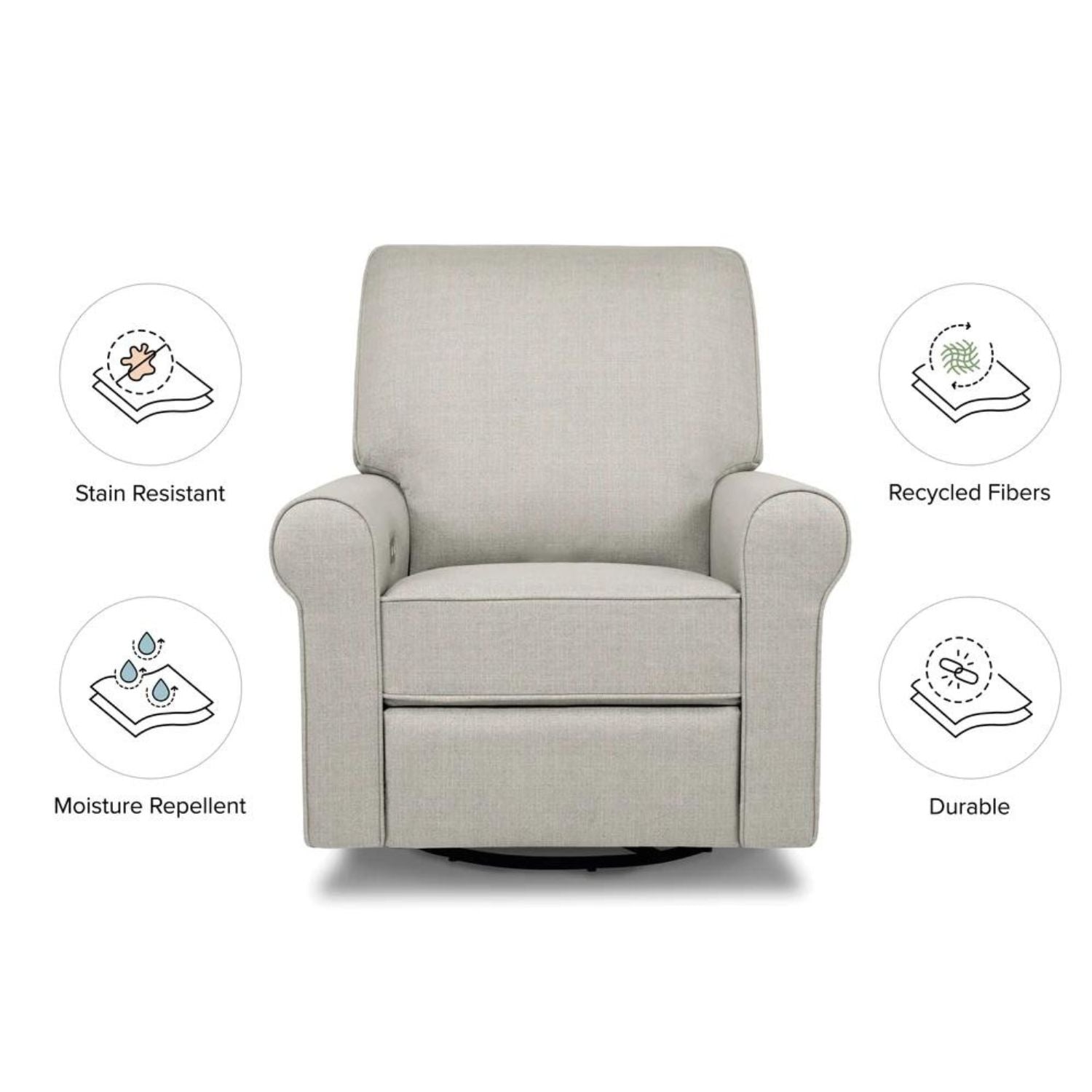 Monogram by Namesake Monroe Pillowback Power Recliner (Franklin and Ben)- Performance Grey Eco Twill
