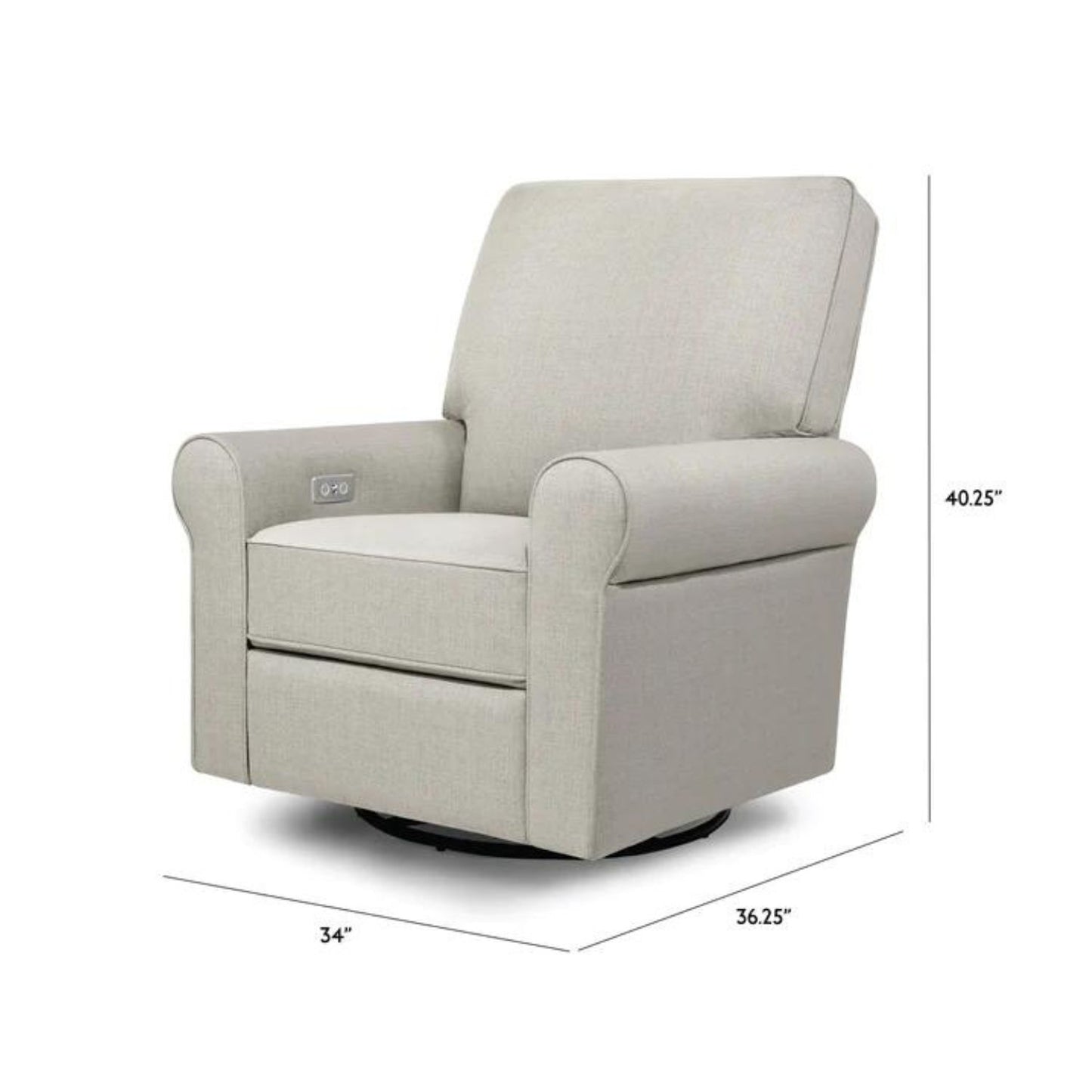 Monogram by Namesake Monroe Pillowback Power Recliner (Franklin and Ben) - Performance Grey Eco Twill
