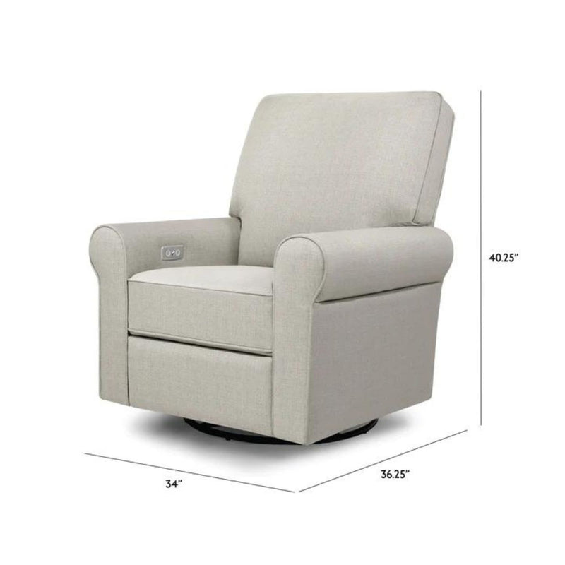 Monogram by Namesake Monroe Pillowback Power Recliner (Franklin and Ben) - Performance Grey Eco Twill