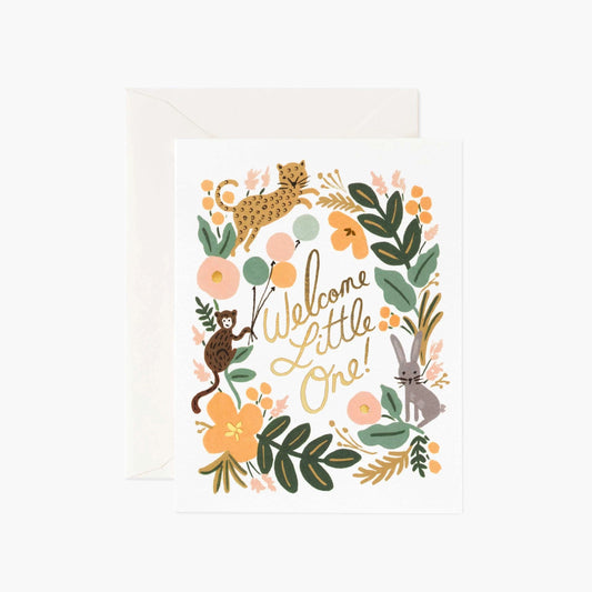 Welcome Little One Menagerie Animal Card