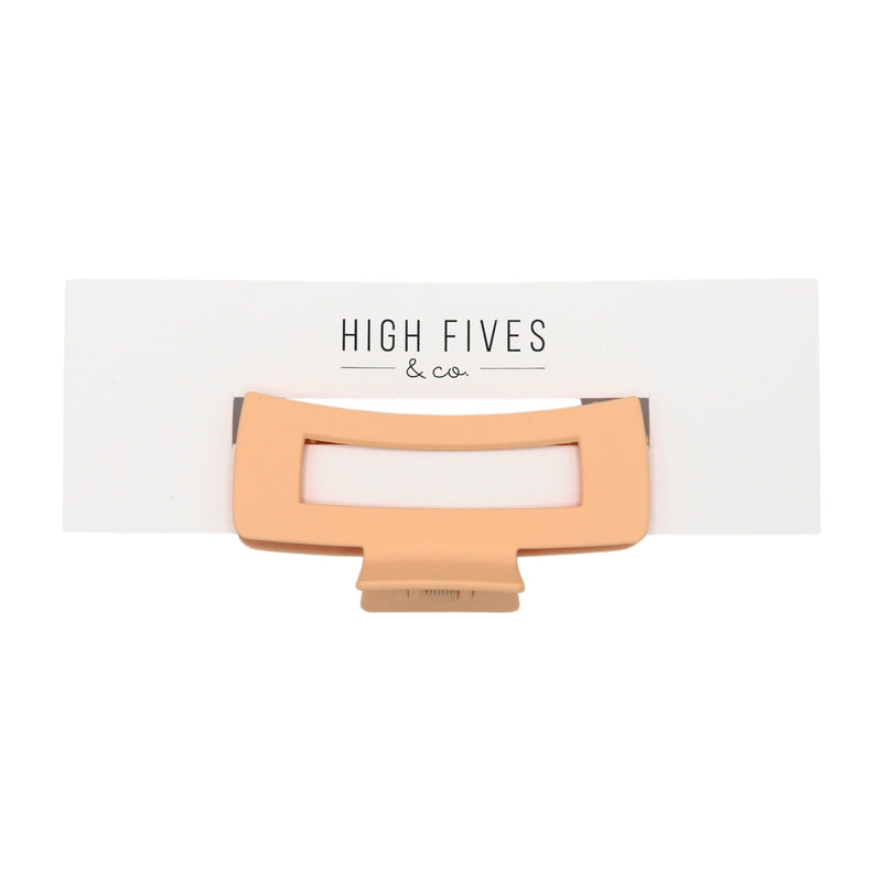 High Fives Women's Rectangle Claw Clip - Large - Pale Peach