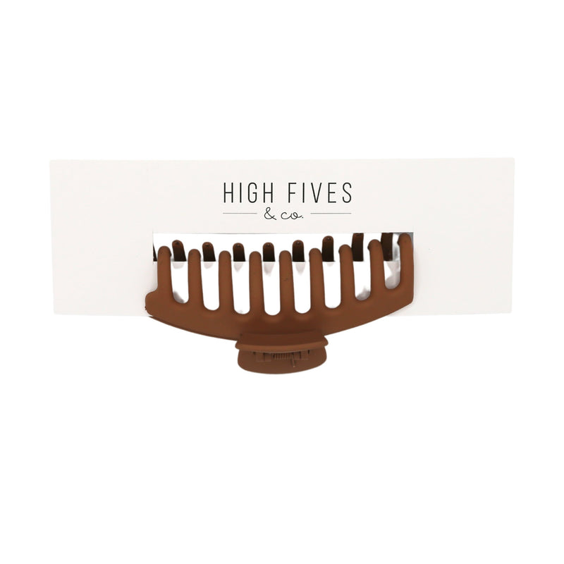 High Fives Women's Classic Claw Clip - Large - Almond Brown