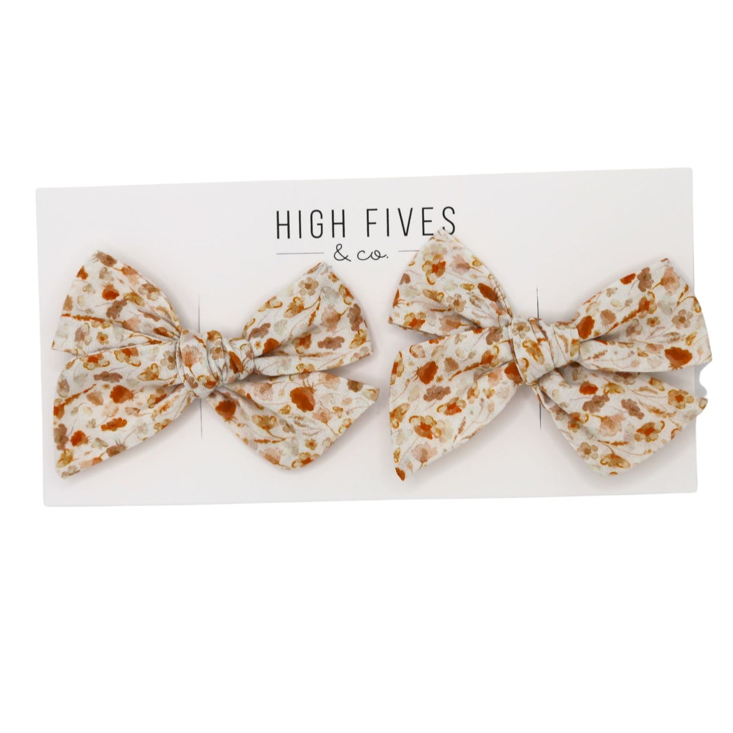 High Fives Floral Linen Bow Clips - Piggy Set