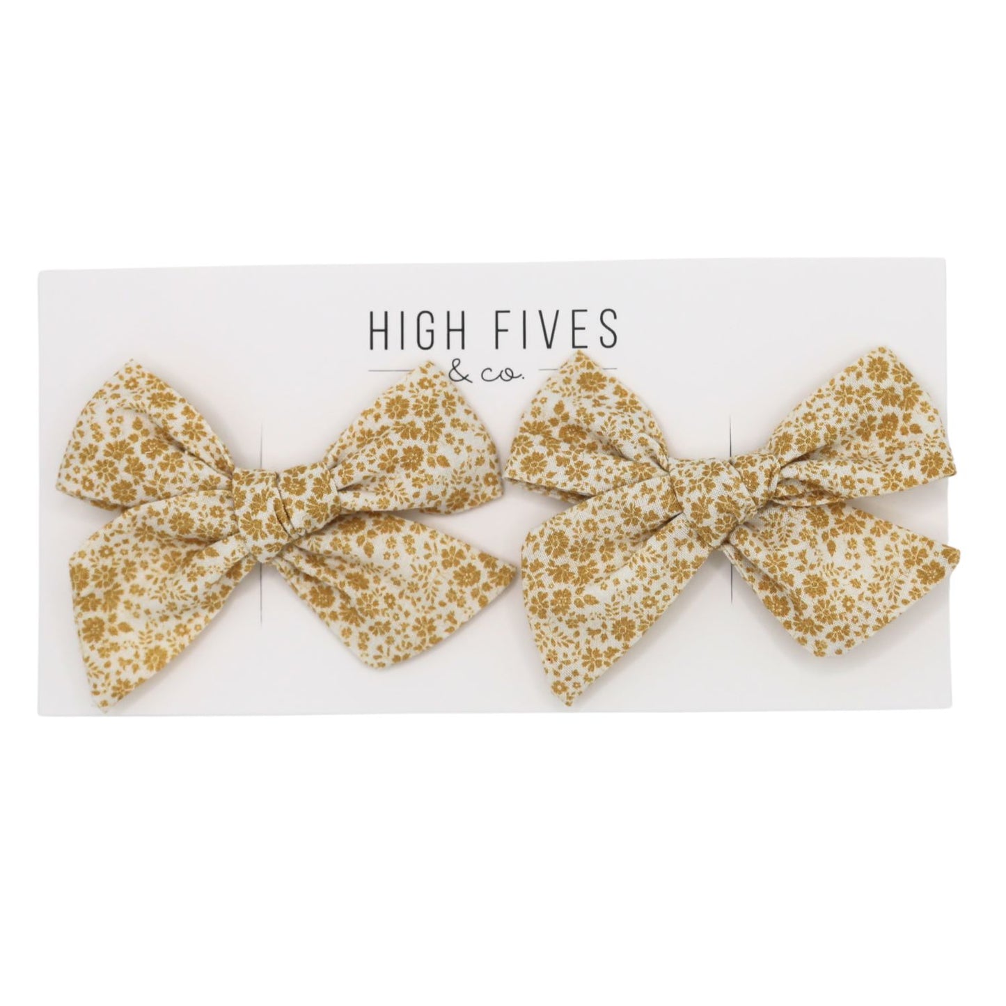 High Fives Floral Linen Bow Clips - Piggy Set