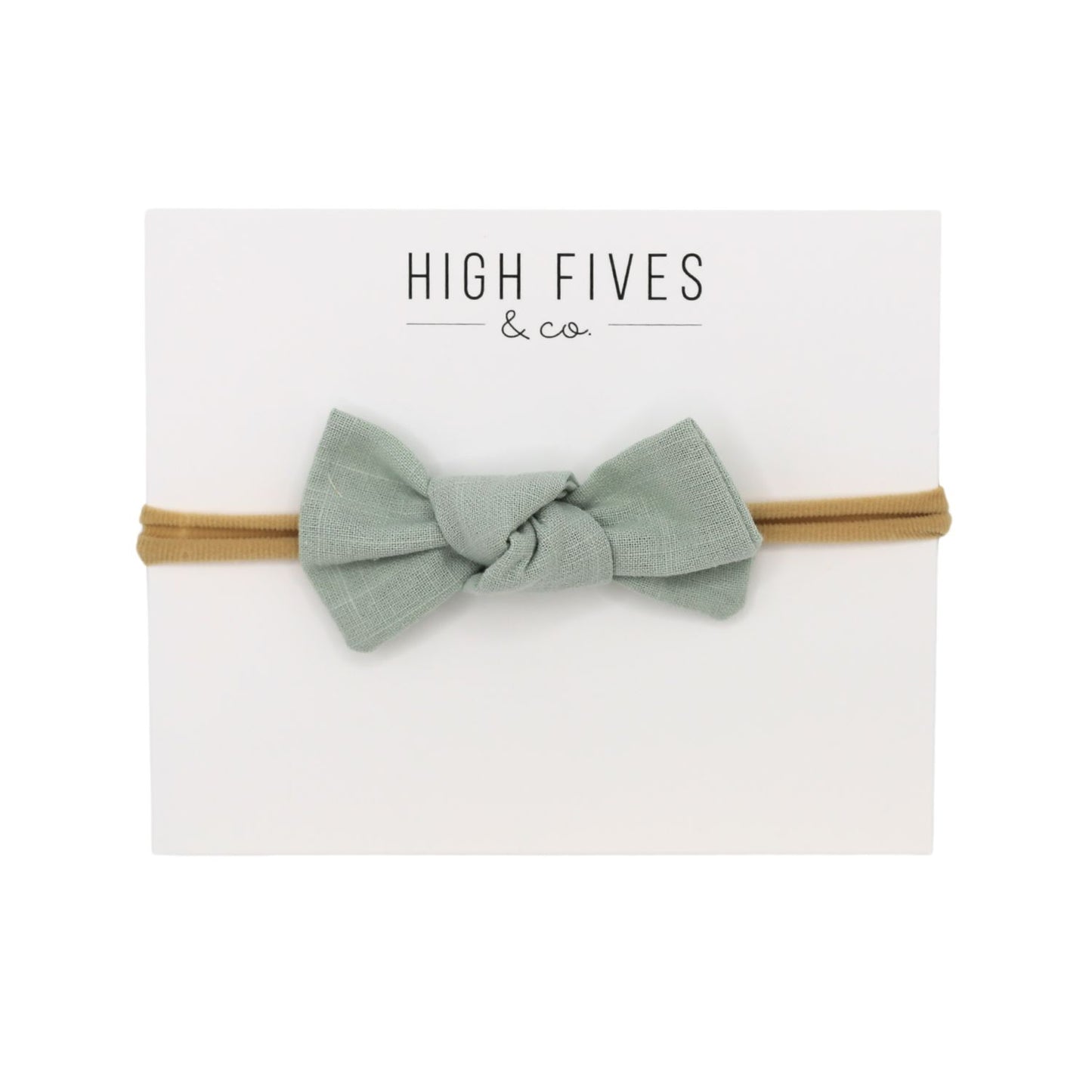 High Fives Linen Knot Bow Nylon Headband
