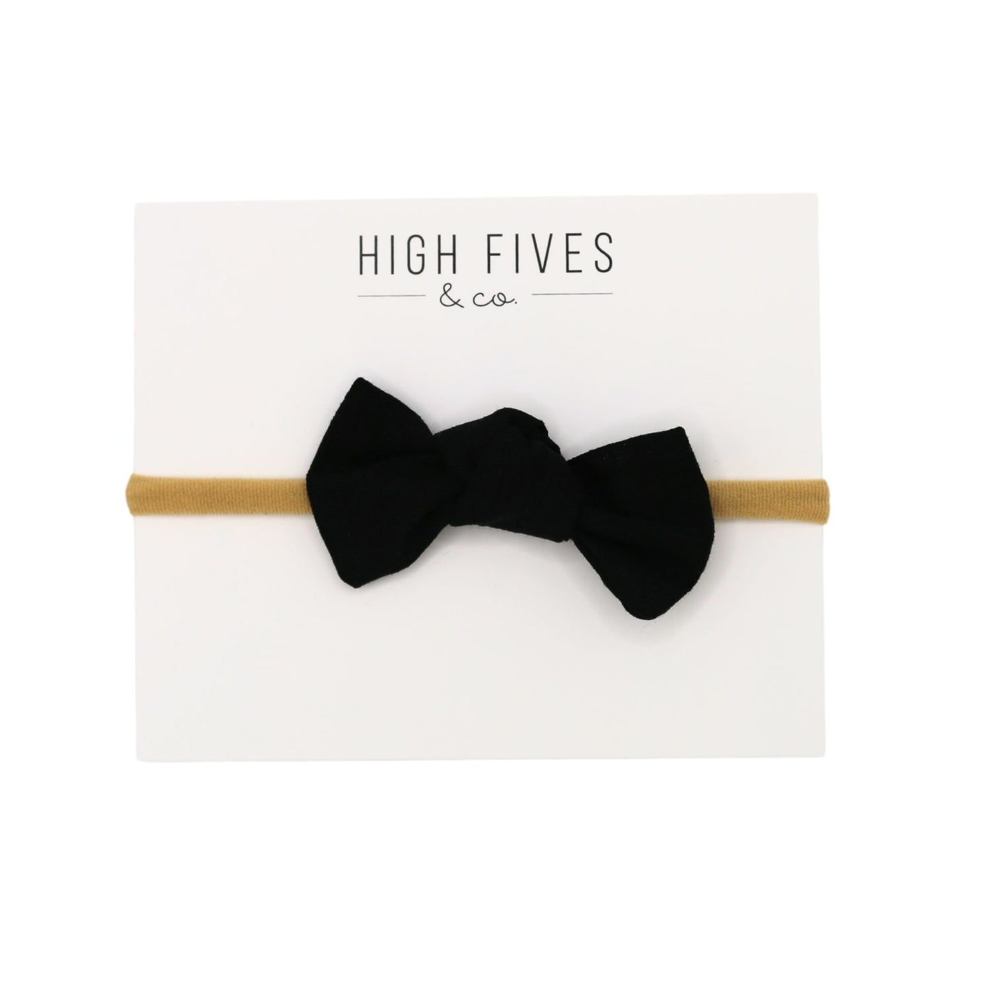 High Fives Linen Knot Bow Nylon Headband