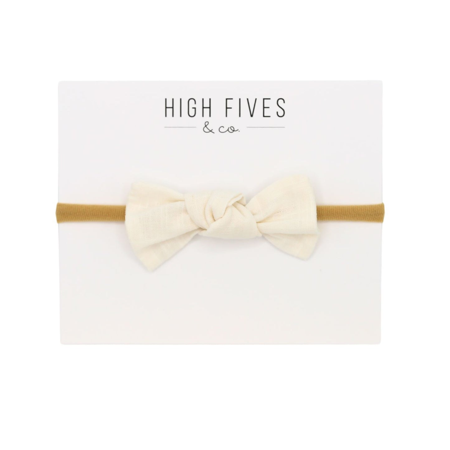 High Fives Linen Knot Bow Nylon Headband