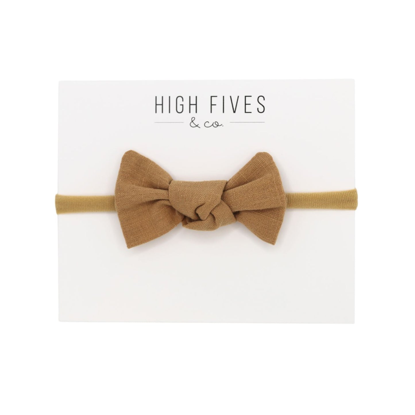 High Fives Linen Knot Bow Nylon Headband