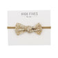 High Fives Floral Linen Knot Bow Nylon Headband
