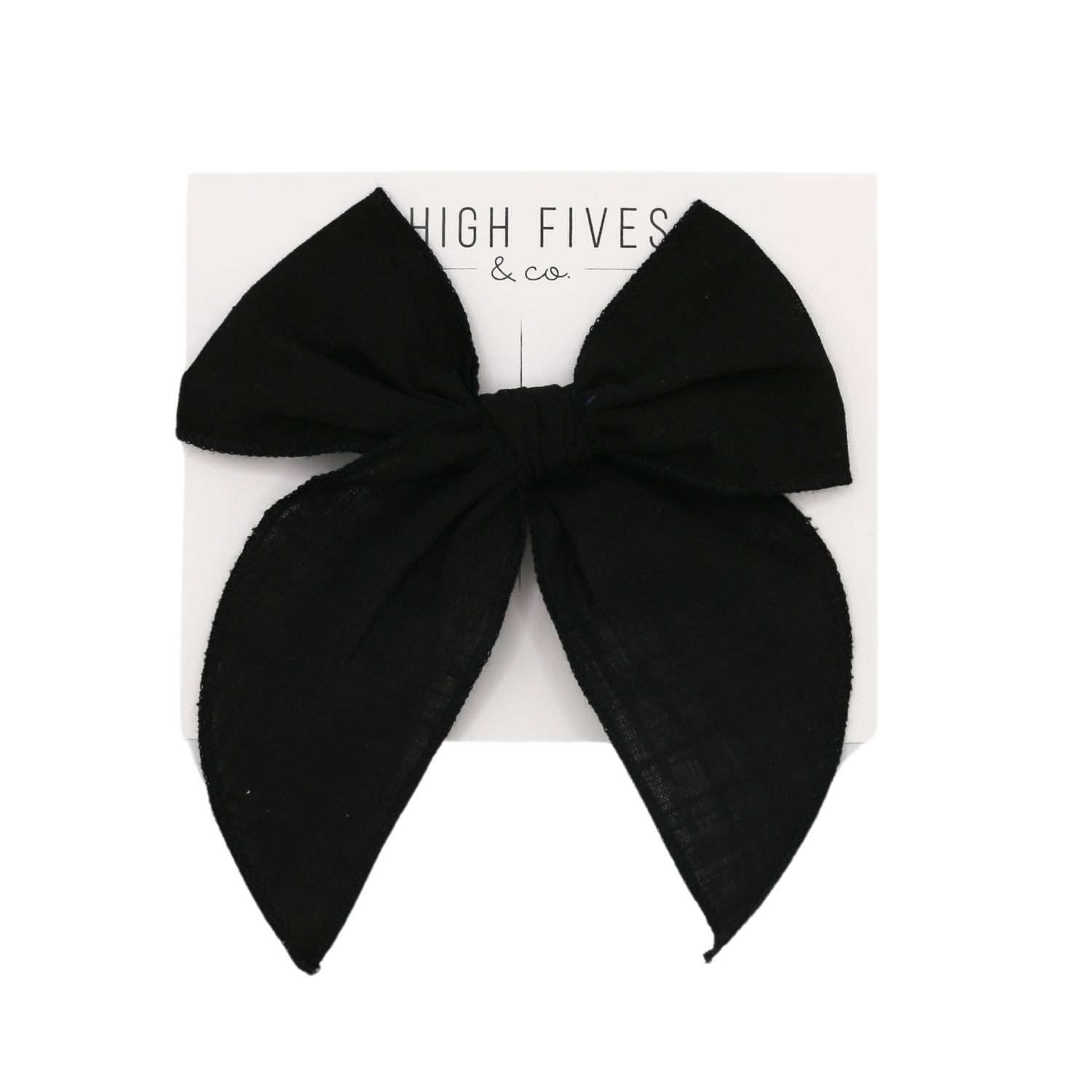High Fives Linen Fable Bow Clip - Black