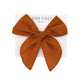 High Fives Linen Fable Bow Clip - Camel