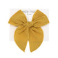 High Fives Linen Fable Bow Clip - Mustard