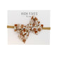 High Fives Floral Linen Bow Nylon Headband - Fall Vibes White
