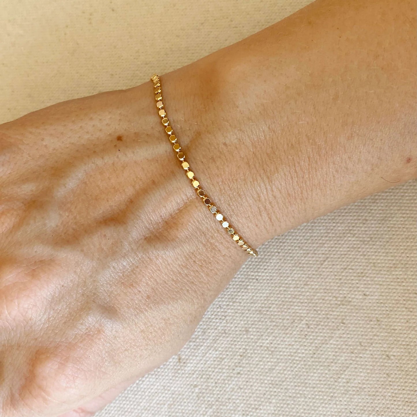 Miel & Gold Dot Ball Bracelet 2mm 18k Gold Filled