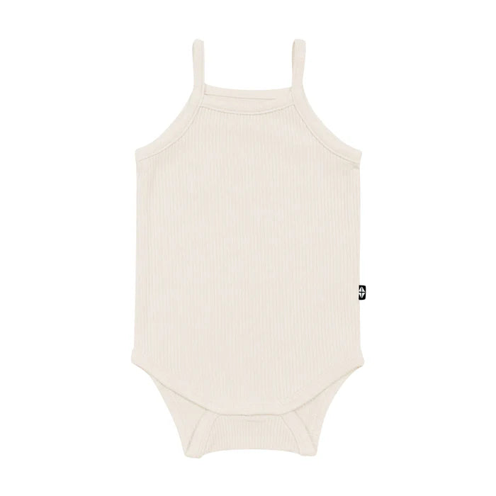 Kyte Baby Spaghetti Strap Leotard - Ribbed Oat