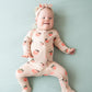 Kyte Baby Printed Zippered Footie - Peach 