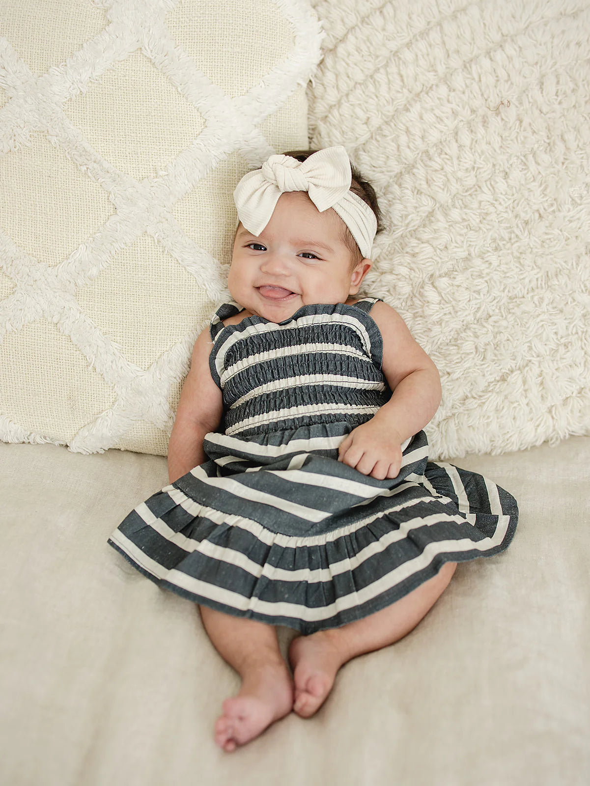 Mebie Baby Linen Dress - Stripe