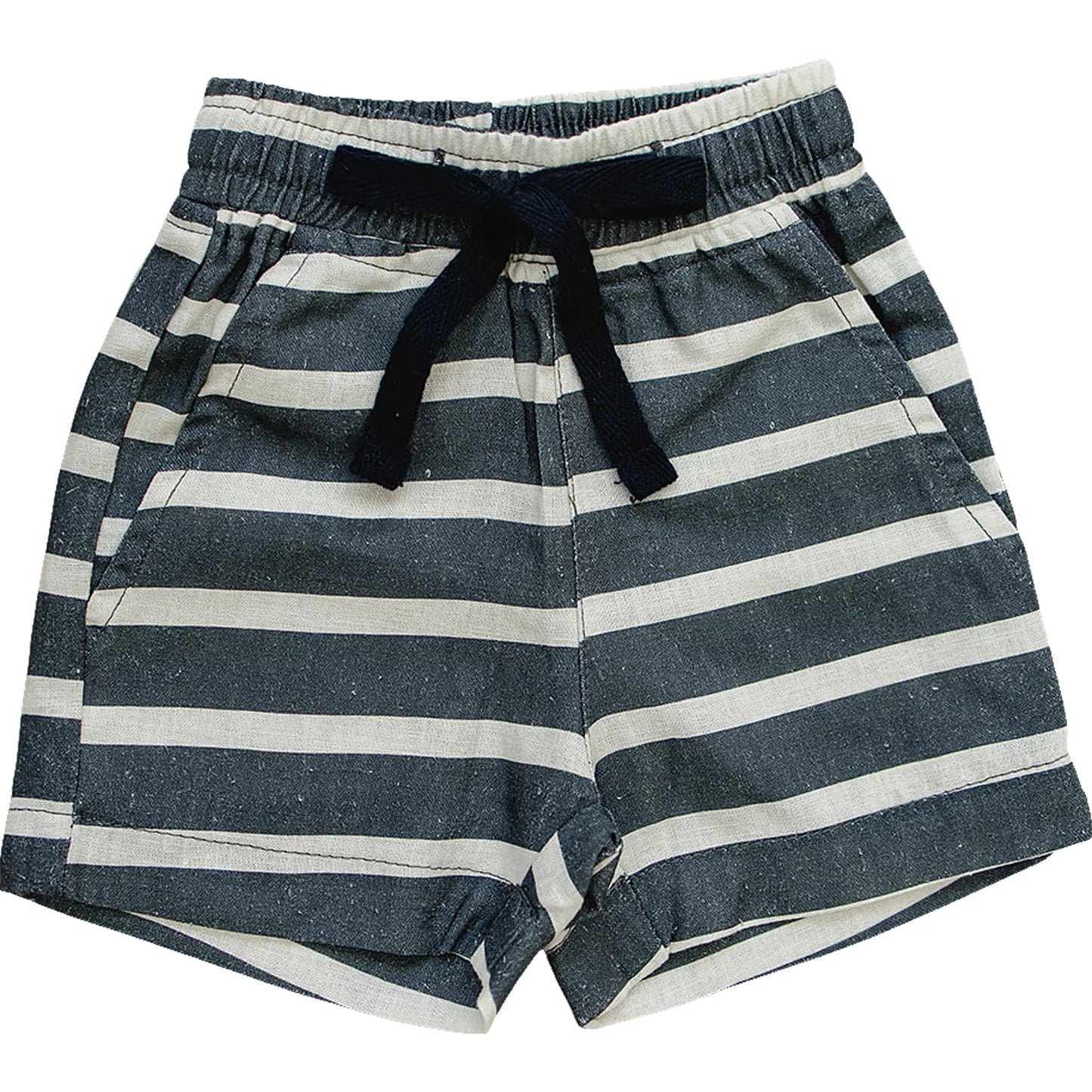 Mebie Baby Linen Cotton Shorts - Stripe