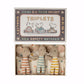 Maileg Baby Mice Triplets in Matchbox - Pink / Blue / Yellow with Multi Polka Dot Bedding