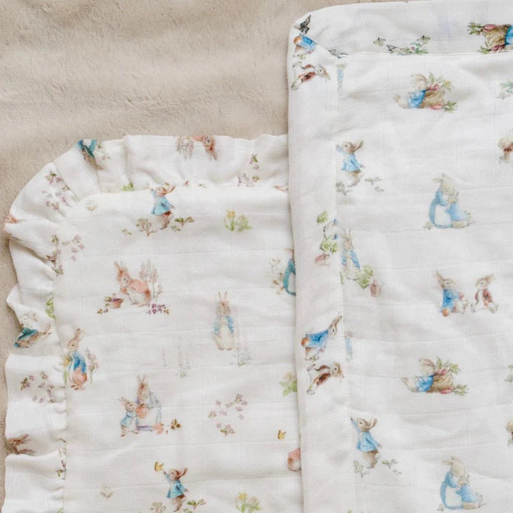 Saranoni Bamboo Rayon Muslin / Lush Mini Blanket - Peter Rabbit