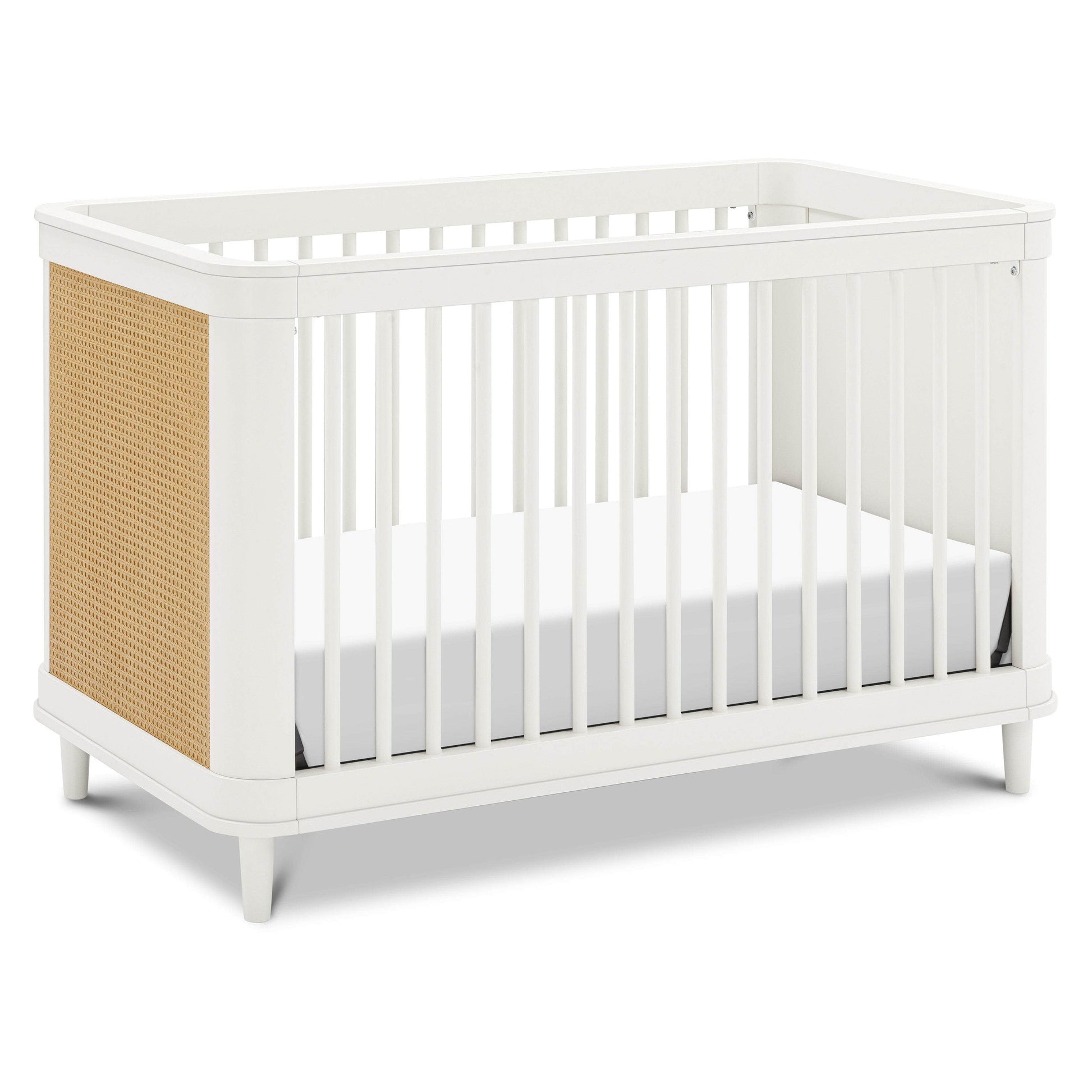 Namesake Marin with Cane 3-in-1 Convertible Crib - Warm White and Honey Cane