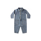 Rylee and Cru Collared Baby Jumpsuit - Indigo Denim