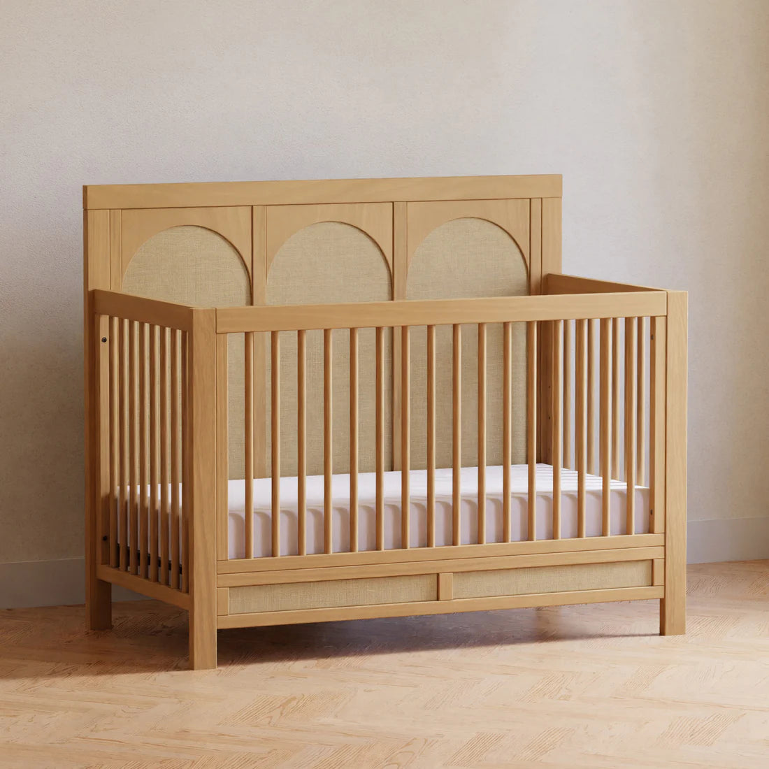 Namesake Eloise 4-in-1 Convertible Crib - Honey and Performance Sand Eco-Weave