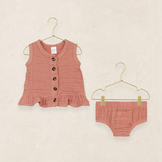 Lou Lou and Company Ruffle Tank + Bloomer Set - Rose