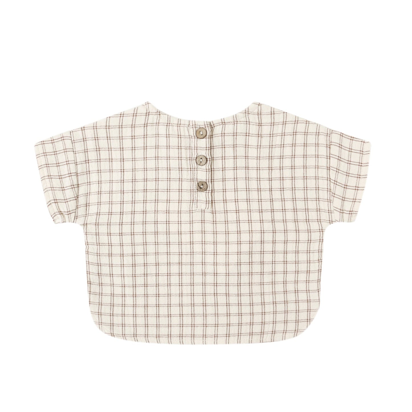 Quincy Mae Woven Boxy Top - Cedar Check