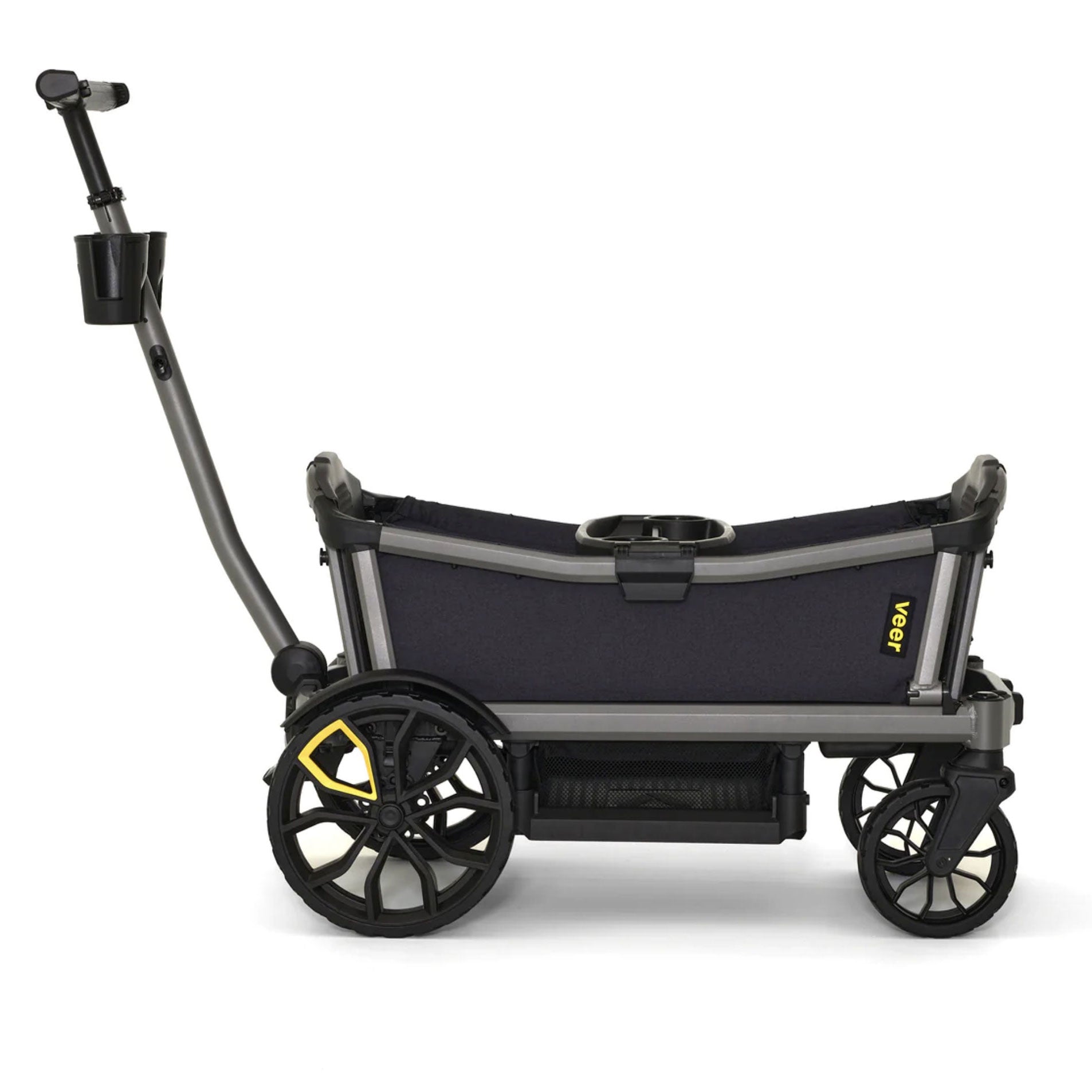 Veer Cruiser City Essentials Bundle - Cruiser City / Retractable Canopy / Leather Grips / Cargo Nets - Gray Granite