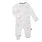 Magnetic Me Organic Cotton Magnetic Footie - White Serene Safari