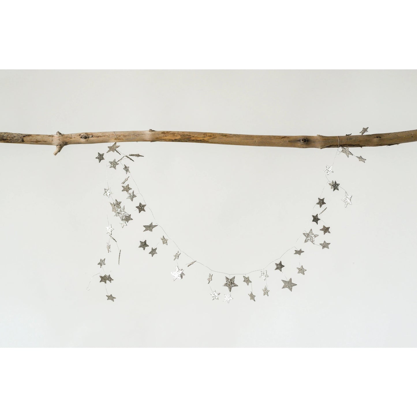 Creative Co-op Star Shaped Garland with Glitter