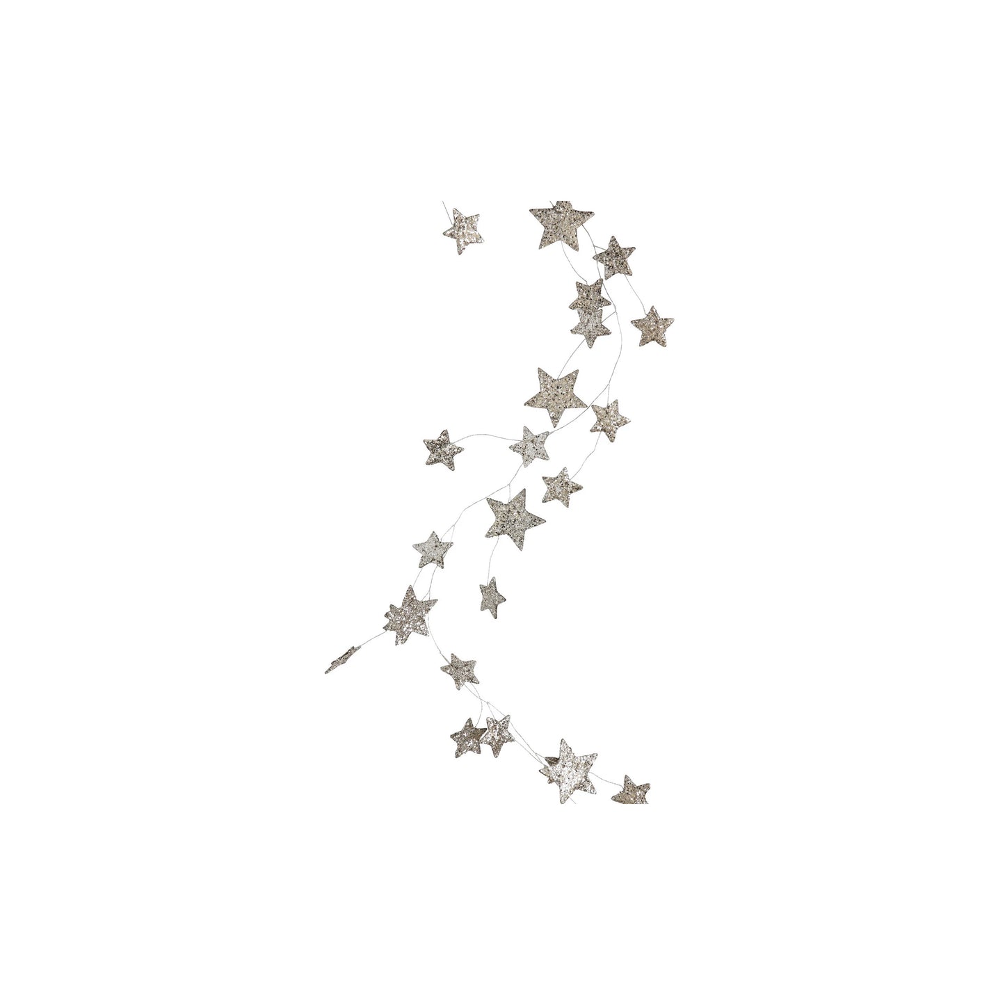Creative Co-op Star Shaped Garland with Glitter