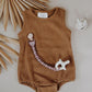 Itzy Ritzy Sweetie Strap Beaded Pacifier Clip - Rosewood