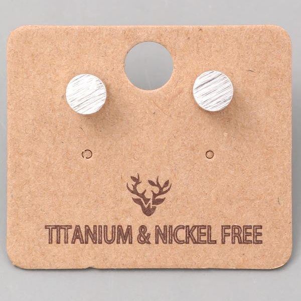 Fame Mini Cylinder Stud Earrings - Silver