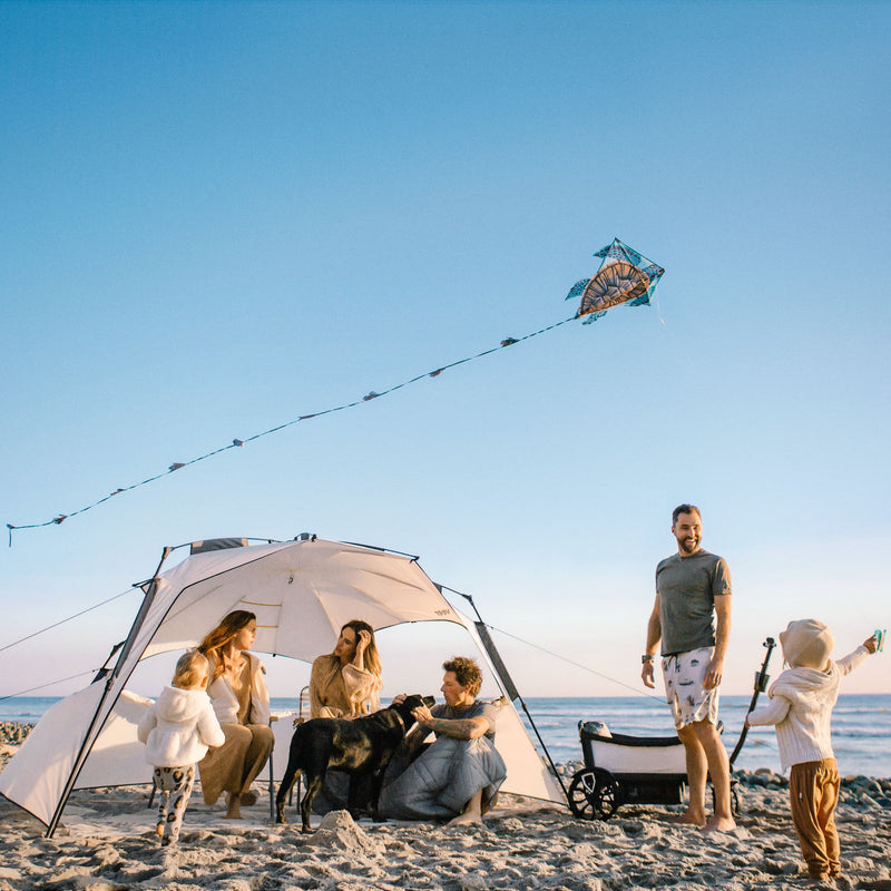 Family using Veer Family Basecamp Tent - White